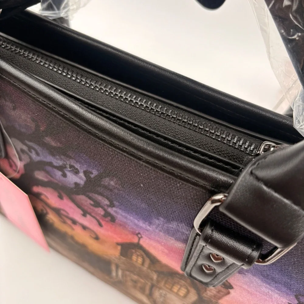 Betsey Johnson Haunted House Tote Bag Bat Charm Halloween Satchel Crossbody NEW